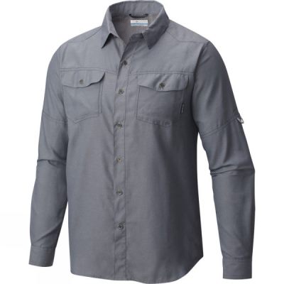 Camisa Columbia Pilsner Peak II Manga Larga Hombre - Gris - Chile TGD502678